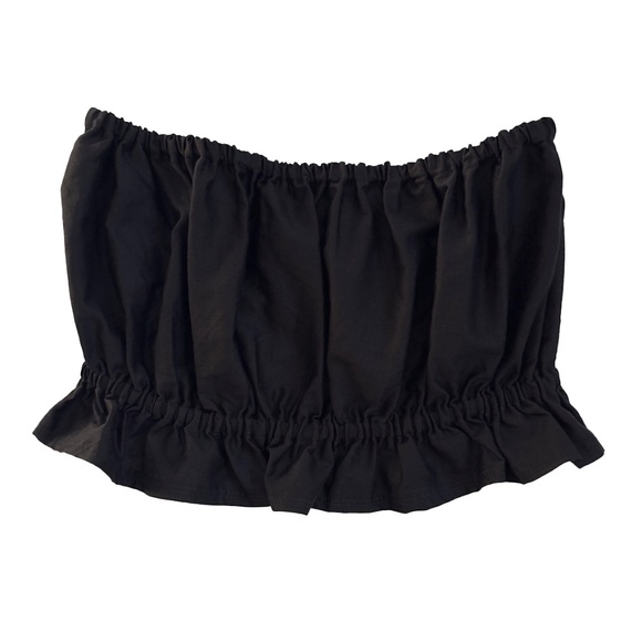NWT - Leset Yoko Ruffle Tube Top - Black - Small - Picture 1 of 6